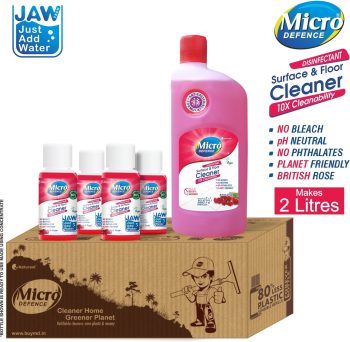 MicroDefence Surface & Floor Cleaner Disinfectant British Rose (4 x 50 ml)