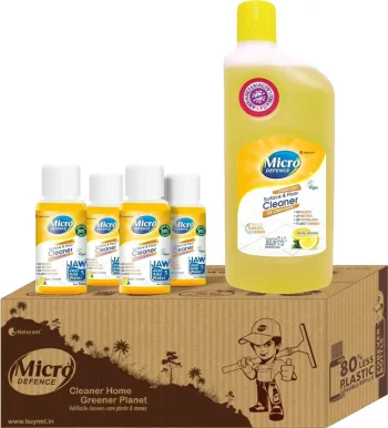 MicroDefence Surface & Floor Cleaner Disinfectant Lemon (4 x 50 ml)